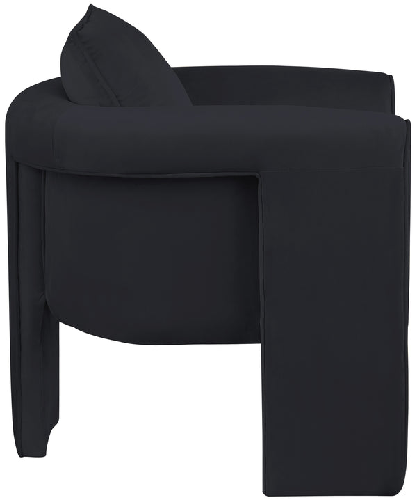 Sloan Black Velvet Accent Chair 424Black Meridian Furniture