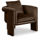 Sloan Brown Velvet Accent Chair 424Brown Meridian Furniture