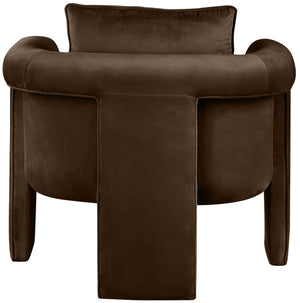 Sloan Brown Velvet Accent Chair 424Brown Meridian Furniture