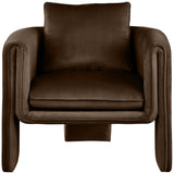 Sloan Brown Velvet Accent Chair 424Brown Meridian Furniture