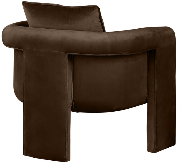 Sloan Brown Velvet Accent Chair 424Brown Meridian Furniture