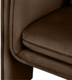 Sloan Brown Velvet Accent Chair 424Brown Meridian Furniture