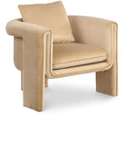 Sloan Camel Velvet Accent Chair 424Camel Meridian Furniture