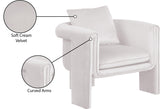 Sloan Cream Velvet Accent Chair 424Cream Meridian Furniture