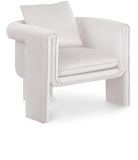 Sloan Cream Velvet Accent Chair 424Cream Meridian Furniture