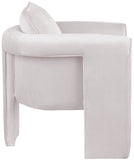 Sloan Cream Velvet Accent Chair 424Cream Meridian Furniture