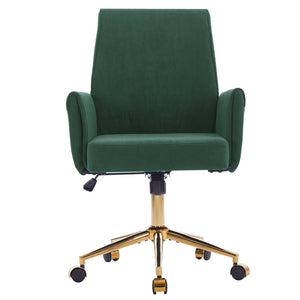 English Elm Mid-back Striped Fabric Office Chair with Gold Base Ergonomic Memory Foam Lumbar Green W2311P420442