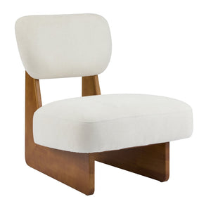English Elm [set of 2] Beige Polyester Barrel Lounge Chairs with Black Wood Base for Living Room Beige+Natural N767P373046N