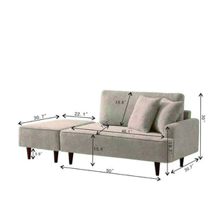 English Elm Indoor Boucle Chaise Lounge with Detachable Ottoman Convertible Daybed Bedroom Reading Nook Camel W5515P438712