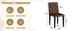English Elm 4-pack Button-tufted Faux Suede Dining Chairs with Black Metal Legs for Modern W1151P295723