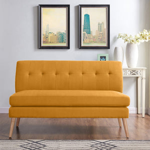English Elm Mondy Tufted Mid-century Loveseat Polyester Upholstered with Tapered Solid Wood Legs B127P495076