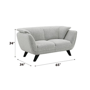 English Elm Nayeli Light Gray Boucle Loveseat with Pocket Coil Seats, Wooden Frame & Elegant Legs, 220lb/seat B2726P265302