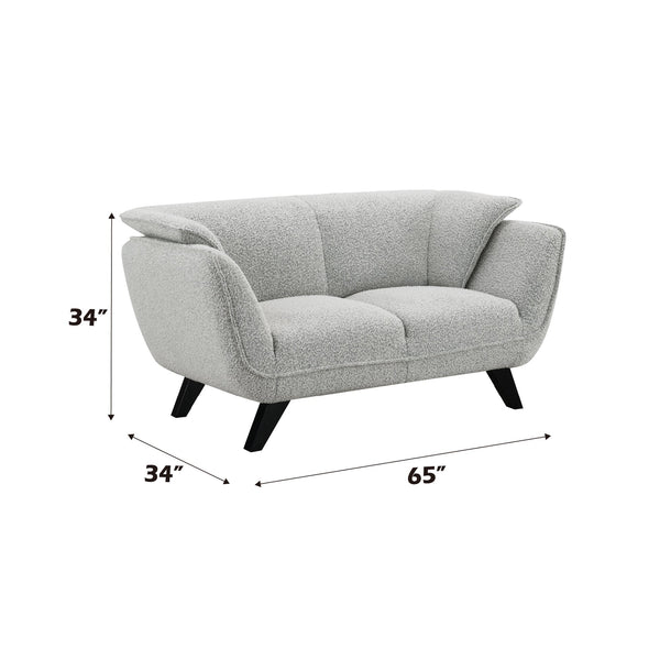 English Elm Nayeli Light Gray Boucle Loveseat with Pocket Coil Seats, Wooden Frame & Elegant Legs, 220lb/seat B2726P265302