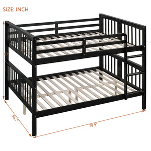 English Elm Full Over Bunk Bed Solid Pine Frame White Finish Converts to Two Beds LT000203AAP-2
