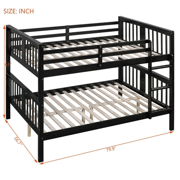 English Elm Full Over Bunk Bed Solid Pine Frame White Finish Converts to Two Beds LT000203AAP-2