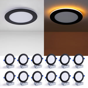 English Elm 6 Pack Slim Canless Wafer Ceiling Lights Dimmable 5cct Selectable for Any Room W2312P416003