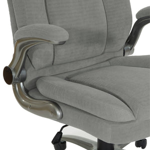 OSP Home Furnishings Big and Tall Ergonomic Office Chair with Lumbar Support and Padded Flip-up Arms EXH14517BT-2