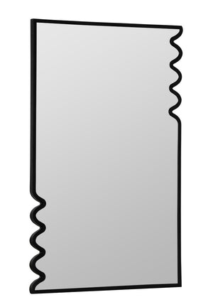 Cooper Classics Lacon Matte Black Metal Rectangular Wall Mirror for Entryway Bedroom or Bath 42513