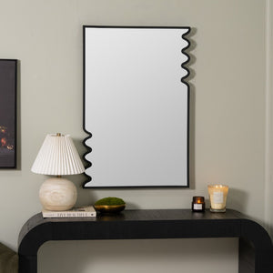 Cooper Classics Lacon Matte Black Metal Rectangular Wall Mirror for Entryway Bedroom or Bath 42513