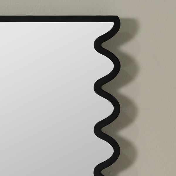 Cooper Classics Lacon Matte Black Metal Rectangular Wall Mirror for Entryway Bedroom or Bath 42513