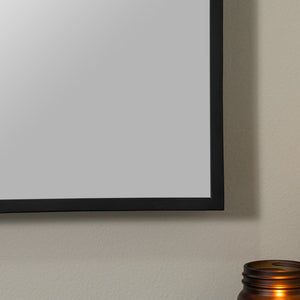 Cooper Classics Lacon Matte Black Metal Rectangular Wall Mirror for Entryway Bedroom or Bath 42513