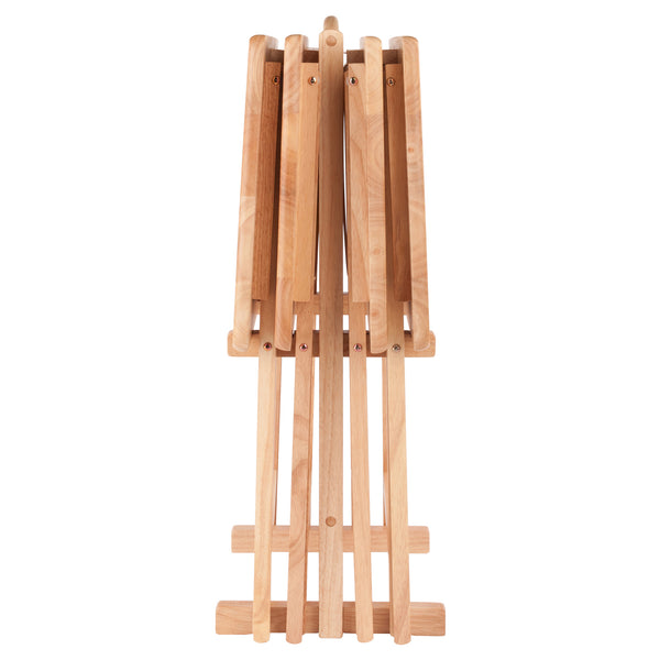 Winsome Wood Alex 5-piece Snack Table Set With Storage Rack - Stylish, Foldable, Solid Wood Tables For Easy Entertaining Natural Solid Wood 42520-winsome-wood