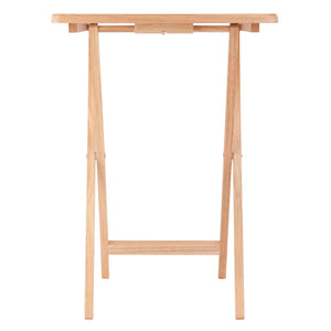 Winsome Wood Alex 5-piece Snack Table Set With Storage Rack - Stylish, Foldable, Solid Wood Tables For Easy Entertaining Natural Solid Wood 42520-winsome-wood