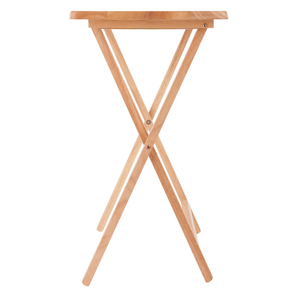 Winsome Wood Alex 5-piece Snack Table Set With Storage Rack - Stylish, Foldable, Solid Wood Tables For Easy Entertaining Natural Solid Wood 42520-winsome-wood