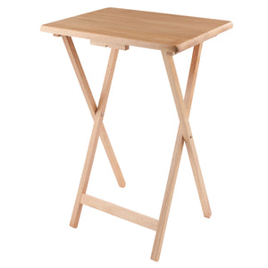 Winsome Wood Alex 5-piece Snack Table Set With Storage Rack - Stylish, Foldable, Solid Wood Tables For Easy Entertaining Natural Solid Wood 42520-winsome-wood