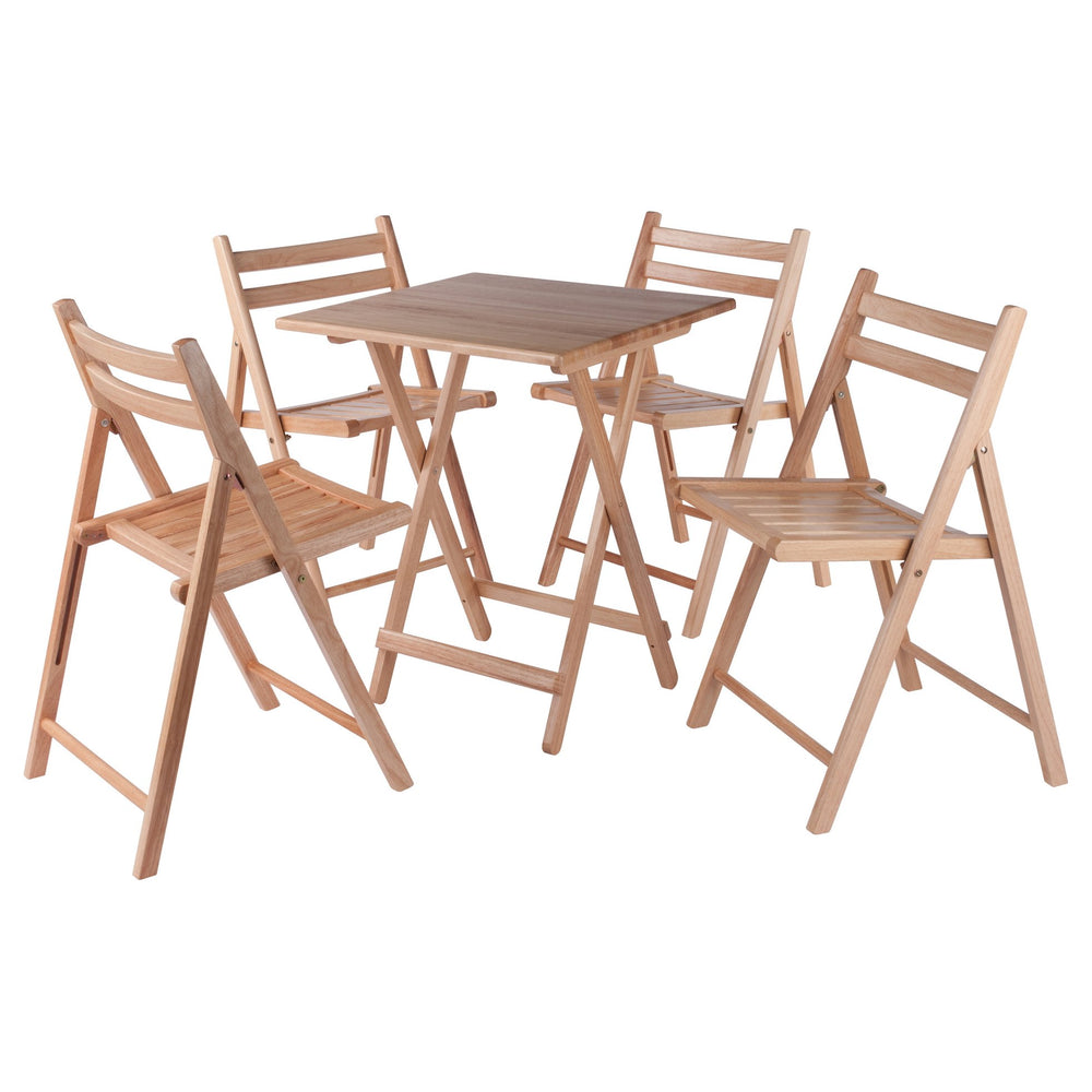 Winsome Wood Delaney 5-piece Folding Table And Chairs Set - Natural Finish, Portable, Easy Storage, No Assembly Needed Natural Solid Wood 42534-winsome-wood