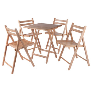 Winsome Wood Delaney 5-piece Folding Table And Chairs Set - Natural Finish, Portable, Easy Storage, No Assembly Needed Natural Solid Wood 42534-winsome-wood