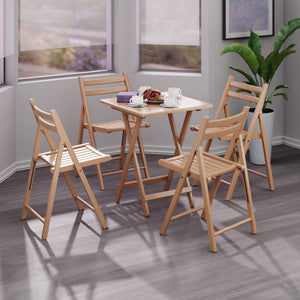 Winsome Wood Delaney 5-piece Folding Table And Chairs Set - Natural Finish, Portable, Easy Storage, No Assembly Needed Natural Solid Wood 42534-winsome-wood
