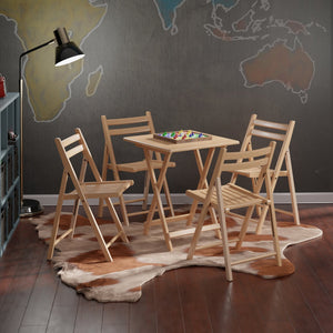 Winsome Wood Delaney 5-piece Folding Table And Chairs Set - Natural Finish, Portable, Easy Storage, No Assembly Needed Natural Solid Wood 42534-winsome-wood