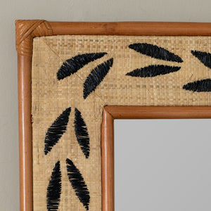 Cooper Classics Ross Woven Sisal Leaf Rectangular Wall Mirror for Coastal Bohemian Interiors 42534