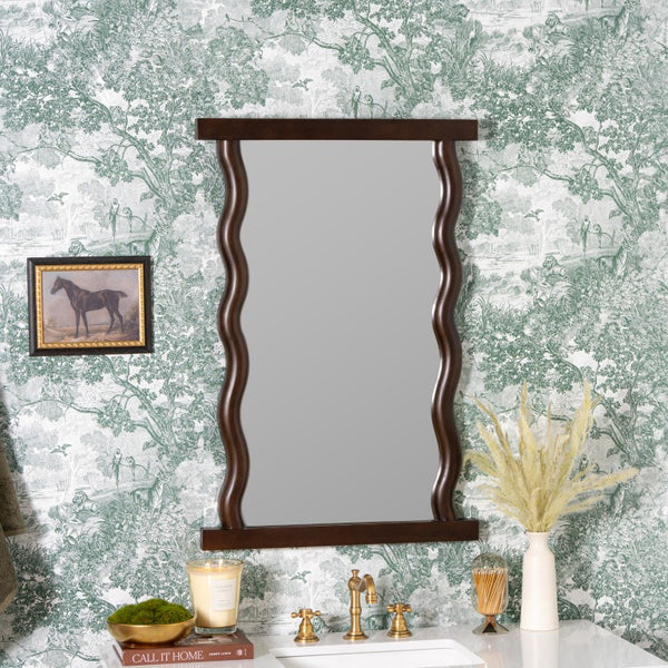Cooper Classics Livia Rectangular Solid Wood Framed Wall Mirror with Rich Dark Finish for Any Room 42543