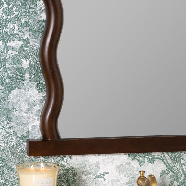 Cooper Classics Livia Rectangular Solid Wood Framed Wall Mirror with Rich Dark Finish for Any Room 42543