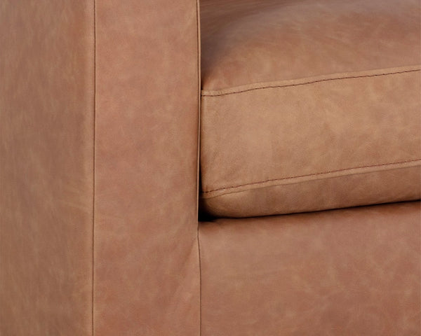 Sunpan BAYLOR Armchair - Luxurious Marseille Camel Leather, Classic Design with Modern Comfort & Style 106945