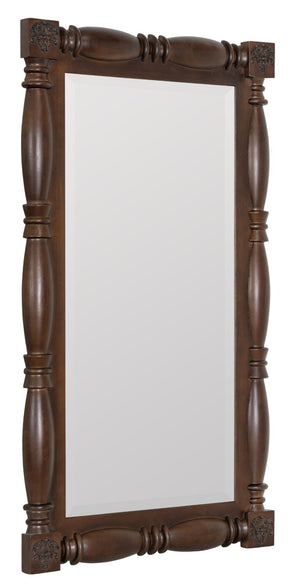 Cooper Classics Stoffer Home Jefferson Rectangular Wall Mirror with Dark Rubberwood Frame for Entryways 42562