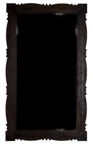 Cooper Classics Stoffer Home Jefferson Rectangular Wall Mirror with Dark Rubberwood Frame for Entryways 42562