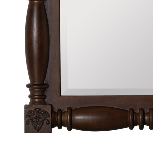 Cooper Classics Stoffer Home Jefferson Rectangular Wall Mirror with Dark Rubberwood Frame for Entryways 42562