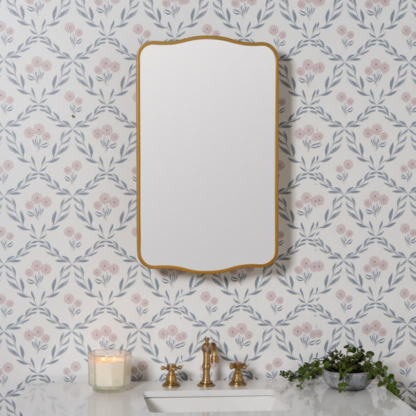 Cooper Classics Jefain Matte Gold Wall Mounted Medicine Cabinet Slim Metal Storage for Modern Bathrooms 42566