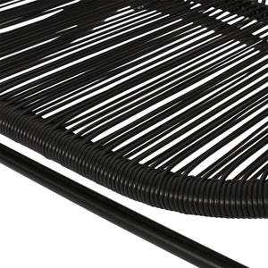 English Elm Christopher Knight Home® - CONDESSA Black Loveseat – Modern Hammock Weave Polyethylene Rattan on Matte Powder-Coated Iron Frame 67120.00BLK