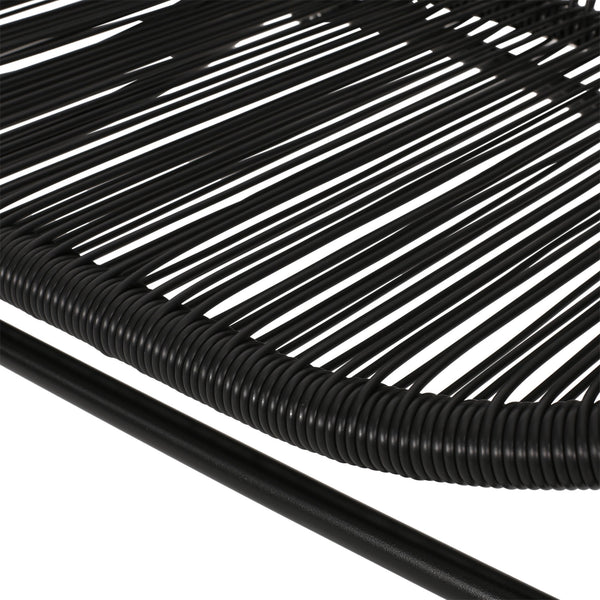 English Elm Christopher Knight Home® - CONDESSA Black Loveseat – Modern Hammock Weave Polyethylene Rattan on Matte Powder-Coated Iron Frame 67120.00BLK