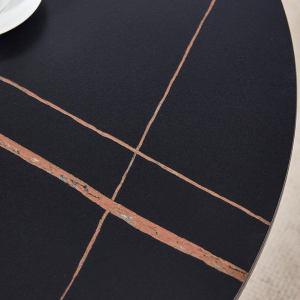 English Elm The 42-Inch Round Gold-Plated Granite Table - Luxurious Sintered Stone For Dining & Meetings, Seats 4-6 W2920S00004-GIGA