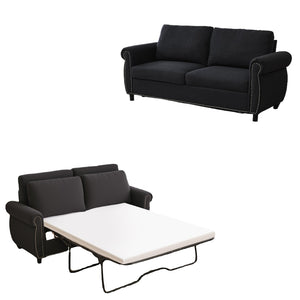 English Elm Sleeper Sofa Bed - Modern 2-Seater Convertible Couch With Memory Foam For Small Spaces, Dark Gray W3696S00005-GIGA