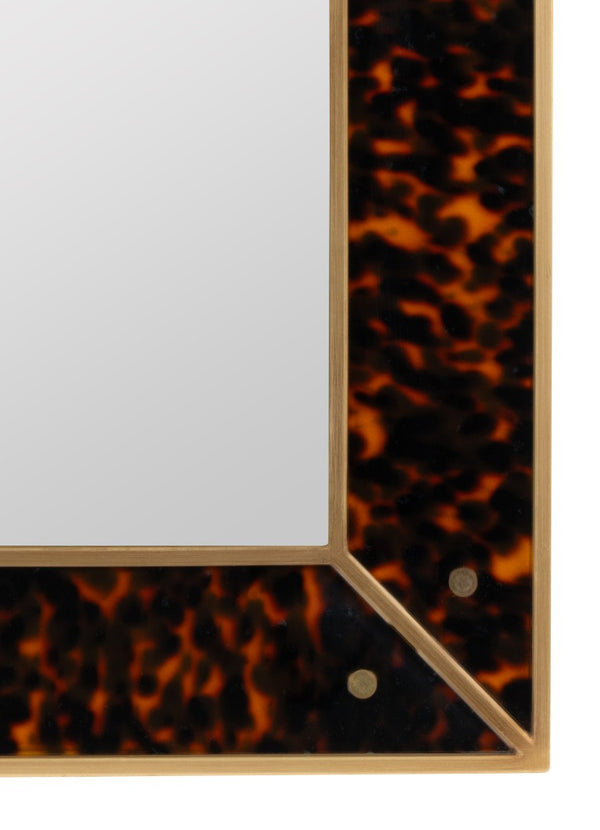 Cooper Classics Cooper Classics Newbury Tortoiseshell Acrylic Wall Mirror with Polished Brass Trim 42594