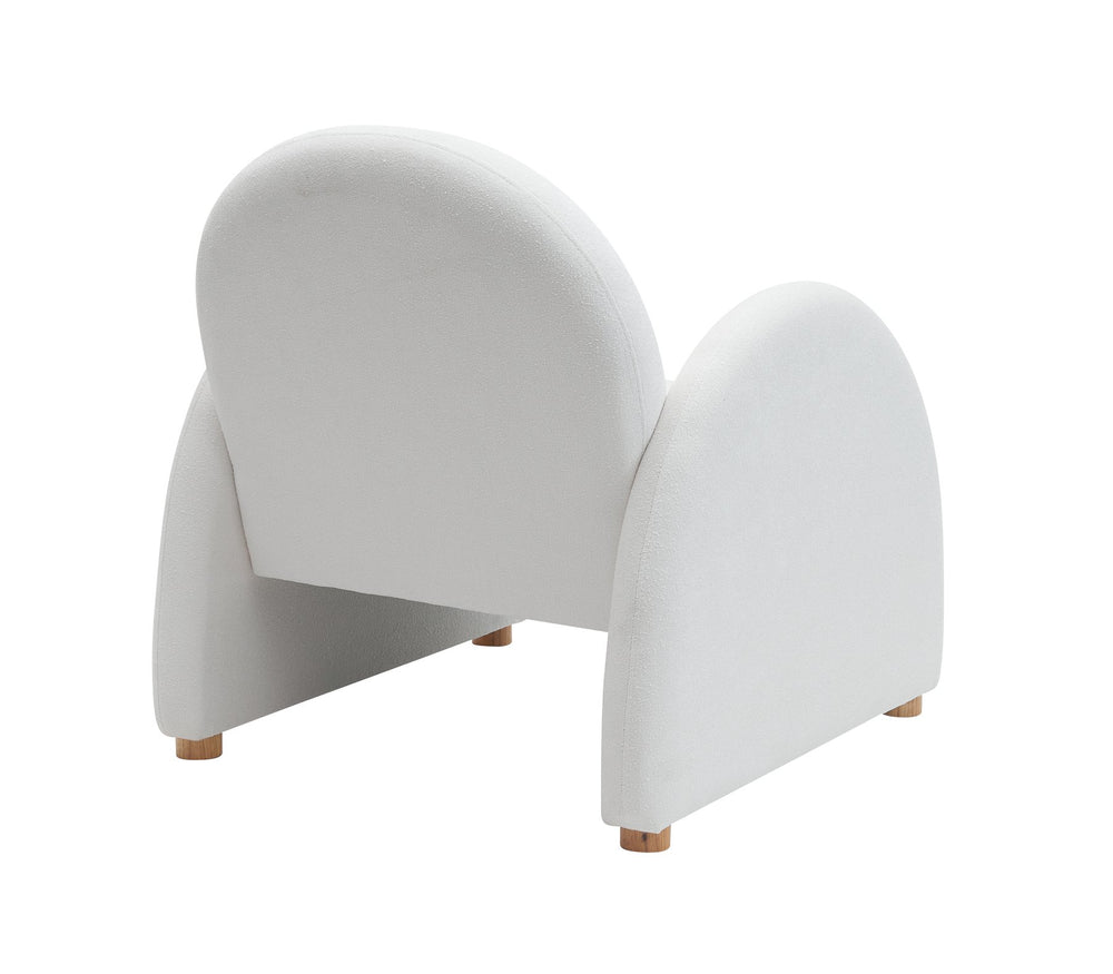 English Elm Modern Boucle Accent Armchair – Plush Beige Lounge Chair With Curved Armrests For Stylish Comfort T3903P372601