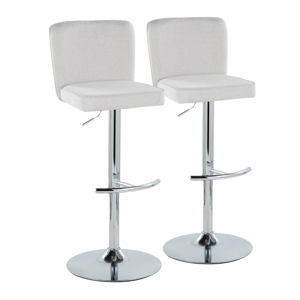 English Elm Contemporary Chevron Tufted Swivel Barstools with Chrome Base Set of 2 B202S00938