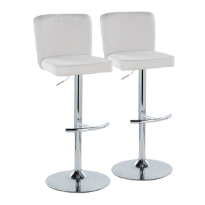 English Elm Contemporary Chevron Tufted Swivel Barstools with Chrome Base Set of 2 B202S00938
