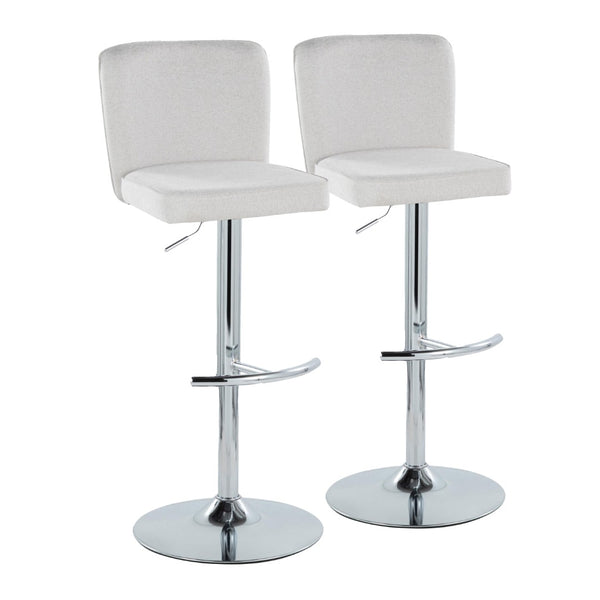 English Elm Contemporary Chevron Tufted Swivel Barstools with Chrome Base Set of 2 B202S00938